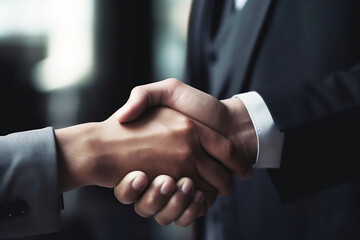 Business Handshake Close Up. Concept of Businessmen Shaking Hands