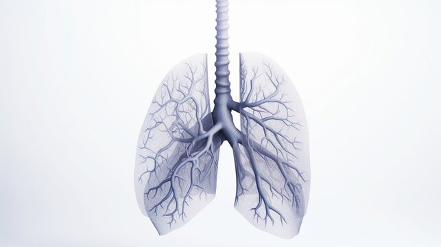 lungs on a white background. generative ai