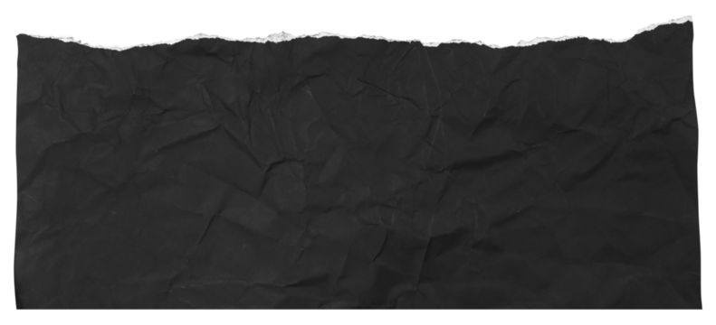 Black torn crumpled paper