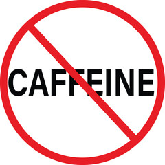 no caffeine icon on white background. no caffeine symbol. flat style.