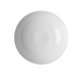 top view white plate on transparent png