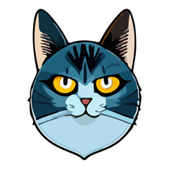 Cartoon cat character. Kitten vector breed.
