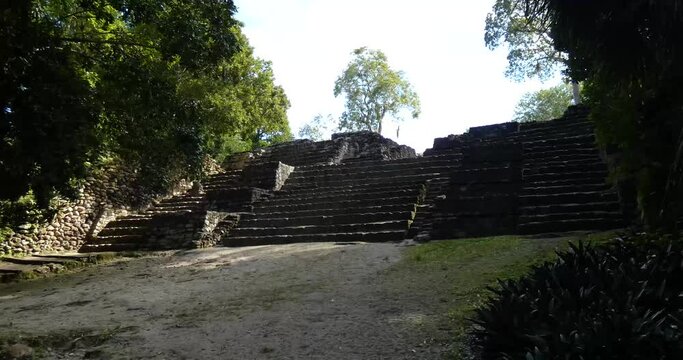 The Twins ("Los Gemelos") at Chacchoben, Mayan archeological site, Quintana Roo, Mexico.