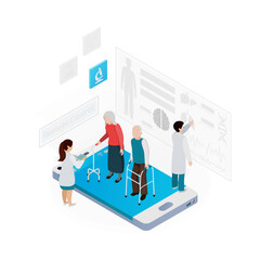 Telemedicine Isometric Concept