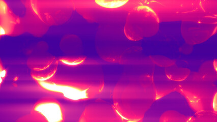 purple pellucid diamond metaspheres shining with horizontal flares - abstract 3D illustration