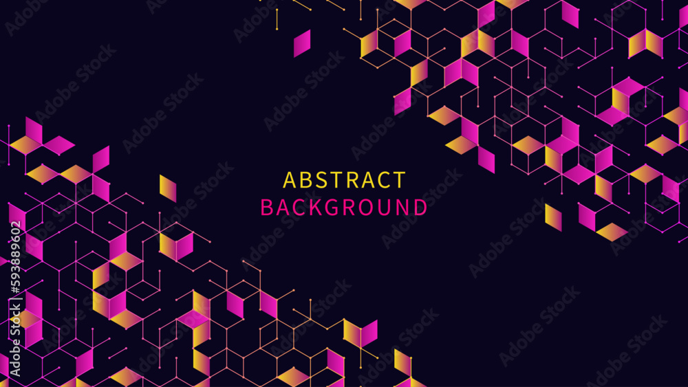 Aufkleber geometric pattern with cubes and hexagons. technology background. vector illustration