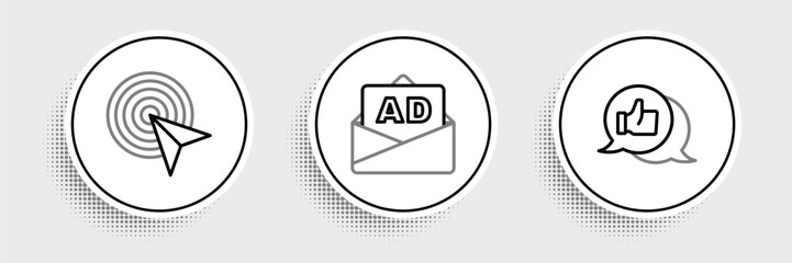 Set line Customer product rating, Advertising and icon. Vector