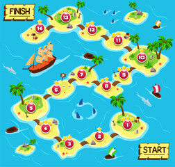 Game map stage for choosing levels and already played scenes. It can be used for all types of games
