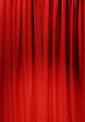 Closed red curtain using as background