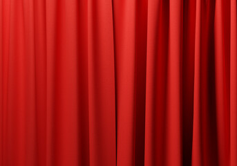 Closed red curtain using as background