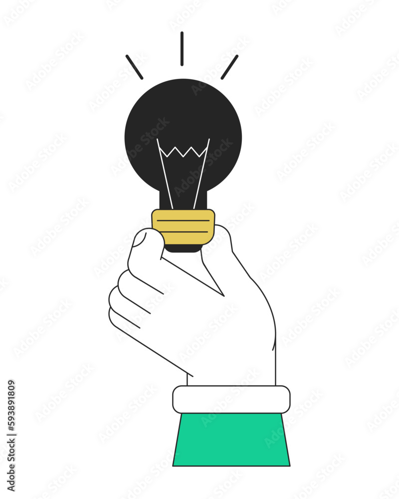 Poster entrepreneur without idea flat line concept vector spot illustration. no creativity 2d cartoon outli