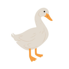 Cute duck illustration - silhouette of bird. Vector illustration.