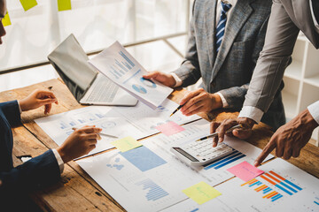 Business people meeting for business planning, brainstorming, accounting, tax and brokerage