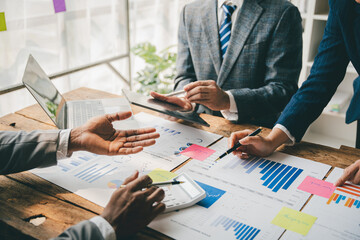 Business people meeting for business planning, brainstorming, accounting, tax and brokerage