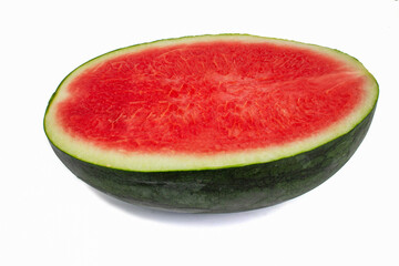 closeup of some pieces of refreshing watermelon on a white background