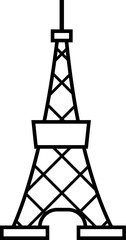 東京タワーのシンプルなイラストアイコン