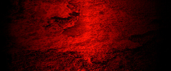 Old wall texture cement black red background abstract dark color design are light with white gradient background, scary wall for background, cracked shabby old cement, grunge wall, highly detailed.	