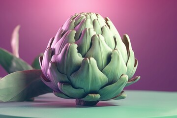 Obraz premium Tasty green artichoke. Generate Ai
