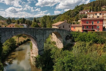View of Mercatello's village in the Italian region of Marche.