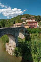Fototapeta na wymiar View of Mercatello's village in the Italian region of Marche.