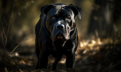 close up photo of Cane Corso in its natural habitat. Generative AI