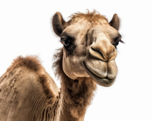 photo of camel isolated on white background. Generative AI