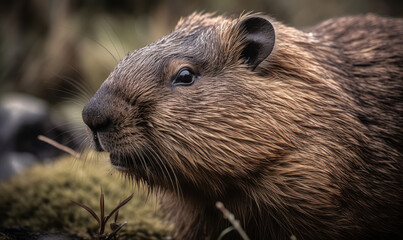photo of capybara in its natural habitat. Generative AI