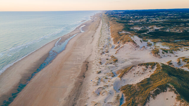 The beach of egmond aan zee in the netherlands holland