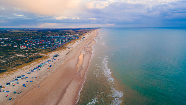 The beach of egmond aan zee in the netherlands holland
