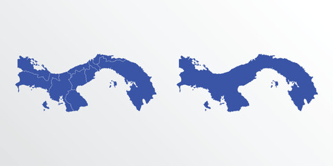 Panama map vector illustration. blue color on white background