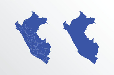 Peru map vector illustration. blue color on white background