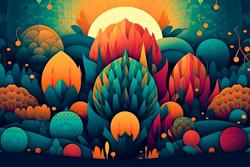 Obraz na płótnie Canvas colorful vector illustration background. Generative AI