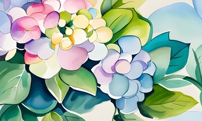 Watercolor hyacinths, illustration, picture, poster. AI generated. - obrazy, fototapety, plakaty