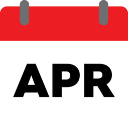 Calender Icon - April. 12 month calendar sign illustration.