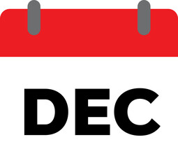 Calender Icon - December. 12 month calendar sign illustration.