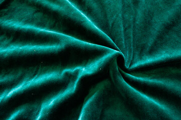 dark green velvet fabric, crumpled fabric texture