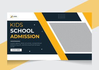 Creative youtube thumbnail school admission and new web banner template Design