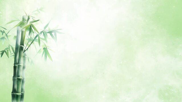 Watercolor bamboo tree animation. Text and Price can be Written on the video. Animated Illustration Or Logos can be Put. 07. Animation in the style of traditional Chinese painting