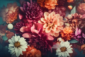Obraz na płótnie Canvas spring blossom flower color card valentine pastel background watercolor peonies design. Generative AI.
