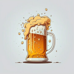 Beer glass cartoon illustartion Generative AI - 593899667