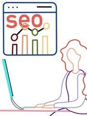 Business people used SEO(Search Engine Optimization )online financial data business growth web analytics chart graph and marketing   Statistics business digital grow marketing concงานศิลปะที่ไม่มีชื่อ