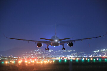 Fototapeta na wymiar 大阪伊丹空港離着陸（Takeoff and landing at Osaka Itami Airport）