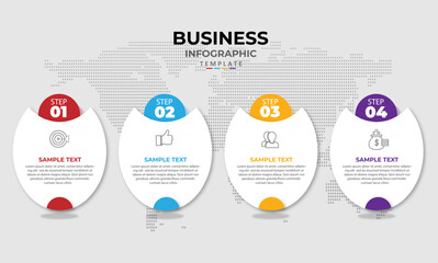Step chart business infographic design flow elements