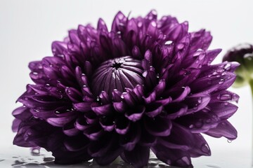 Purple flower on white background. Generative AI
