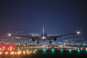 大阪伊丹空港離着陸（Takeoff and landing at Osaka Itami Airport） - obrazy, fototapety, plakaty