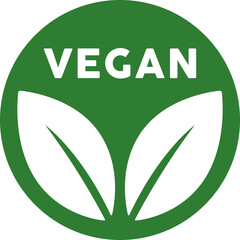 Vegan Food Icon Badge Sign Vector Design. Organic Product Logo.