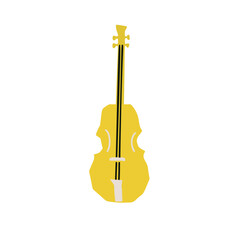 Fototapeta na wymiar Illustration of musical instrument violin in cutting style isolated on white background