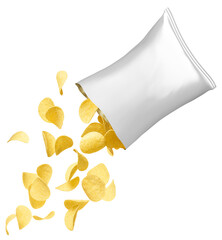 Pouring potato chips from its packaging
