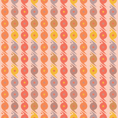 Japanese Cute Swirl Motif Vector Seamless Pattern