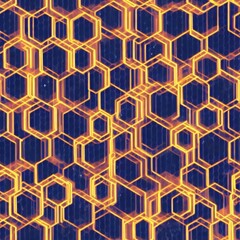 Technology abstract lines and dots connect background with hexagons. Hexagon grid. Hexagons connection digital data and big data concept. Hex digital data visualization, illustration.